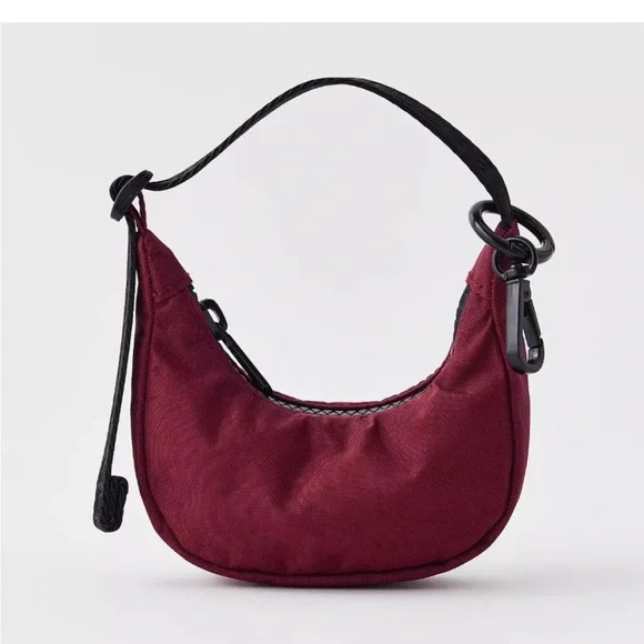 Baggu Oxblood Small Nylon Sling bag with Baggu Charm Oxblood - Picture 2 of 10